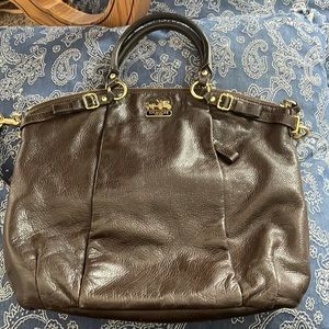 Coach chocolate brown leather purse